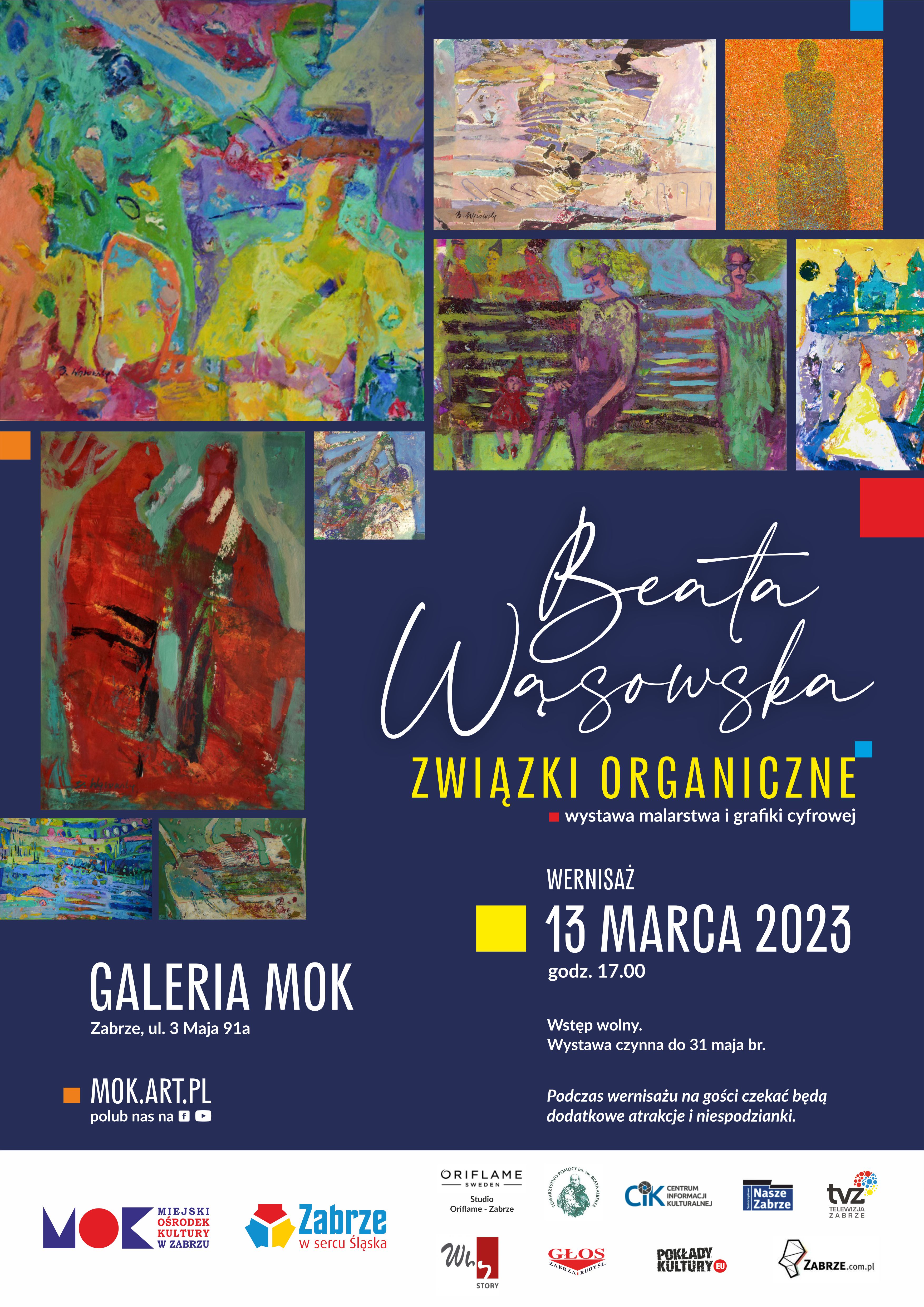 plakat promujący wystawę twórczości Beaty Wąsowskiej